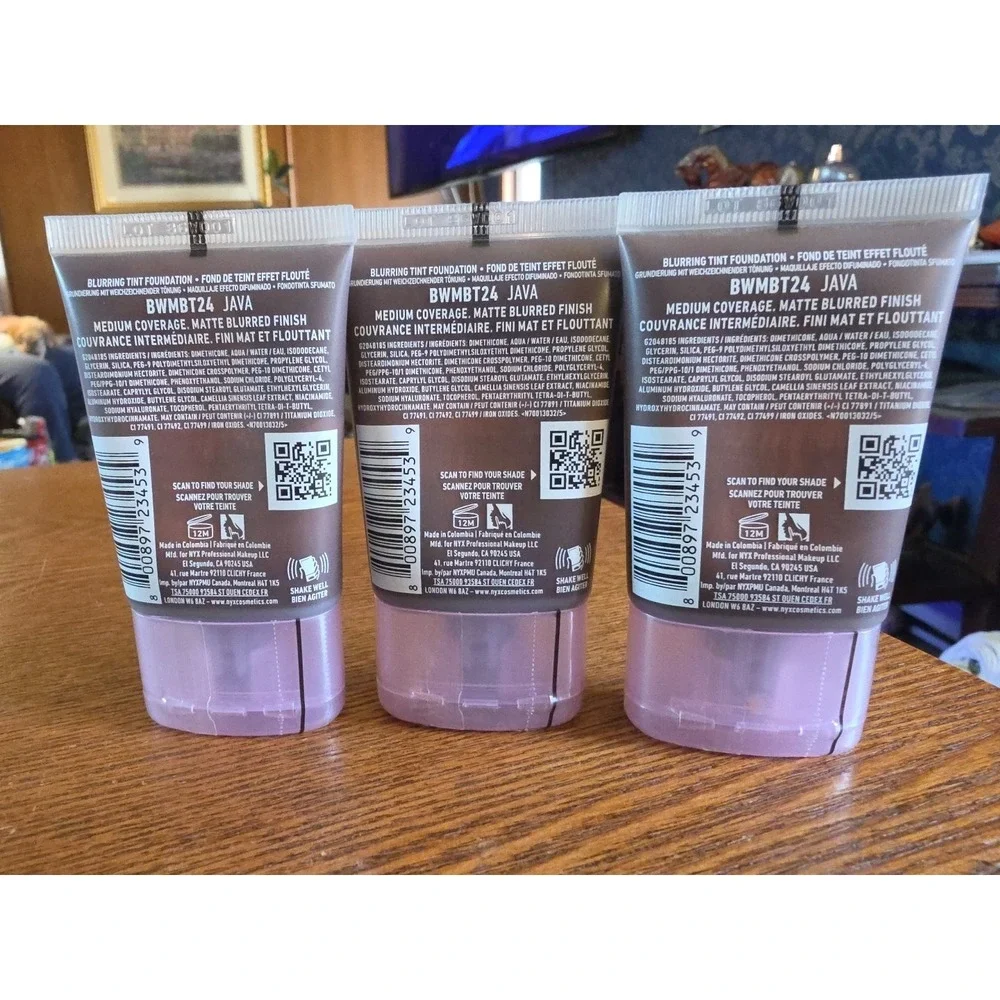 Lot Of 3 NYX PROFESSIONAL‎ BARE With Me BLUR Skin Tint Foundation 24: JAVA